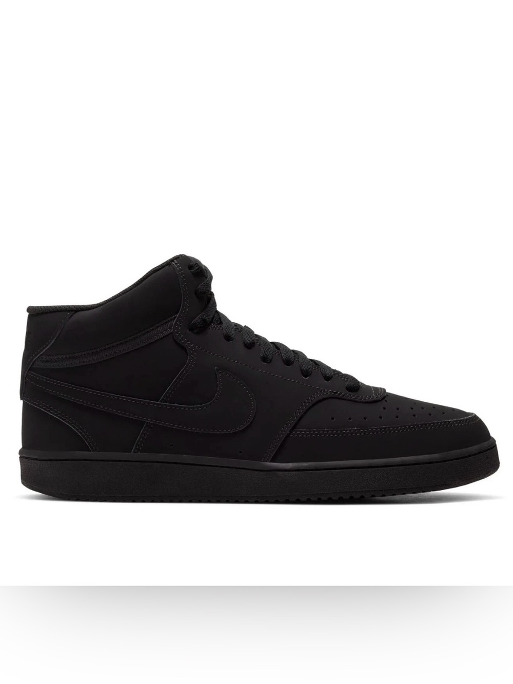 Men's Mid-Top Black Sneakers with Signature Swoosh